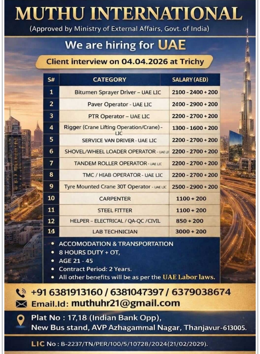 MULTIPLE JOB VACANCIES AT UAE