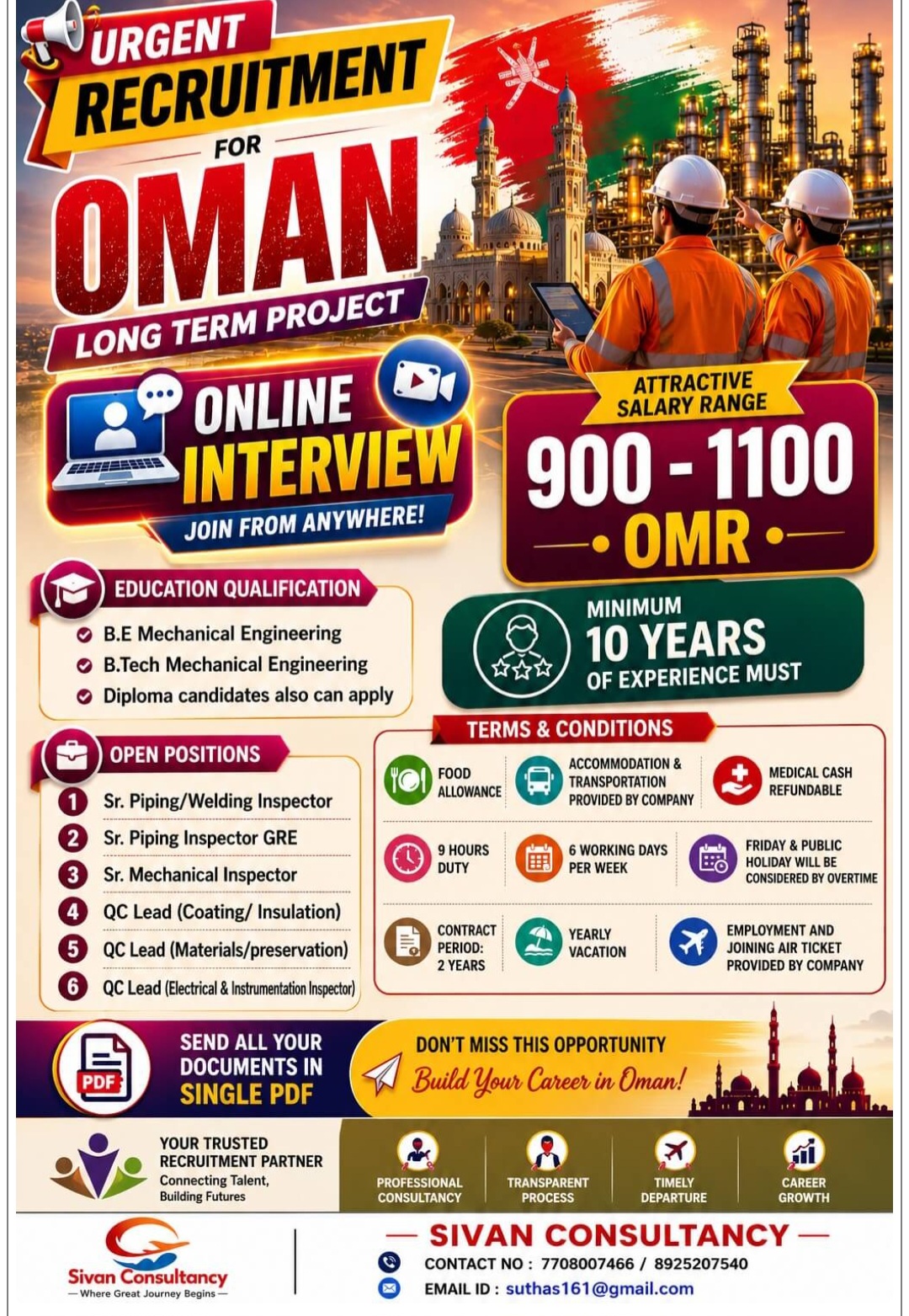 MULTIPLE JOB VACANCIES FOR ENGINEERS