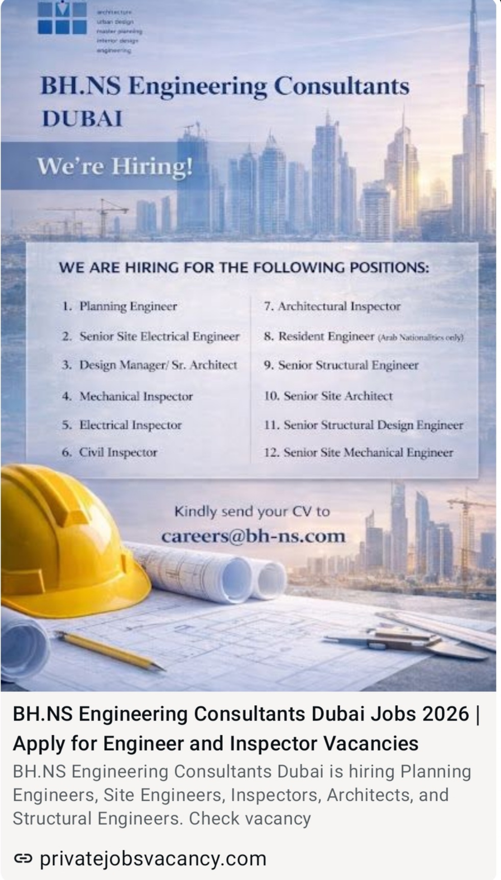 MULTIPLE JOB VACANCIES HIRING FOR DUBAI