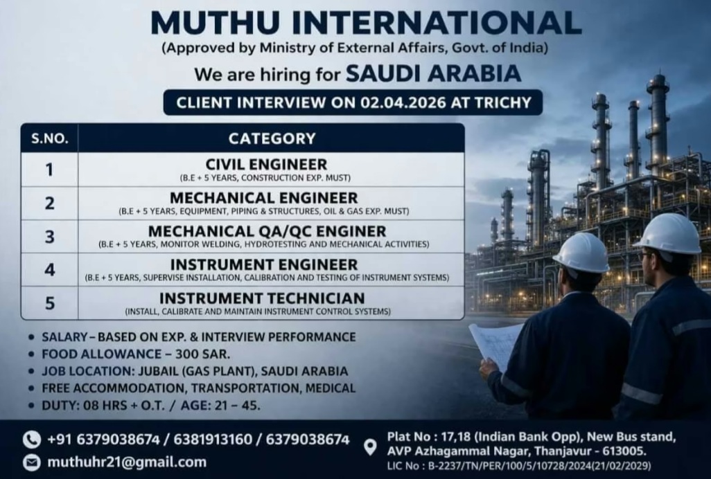 MULTIPLE JOBS AVAILABLE AT SAUDI ARABIA