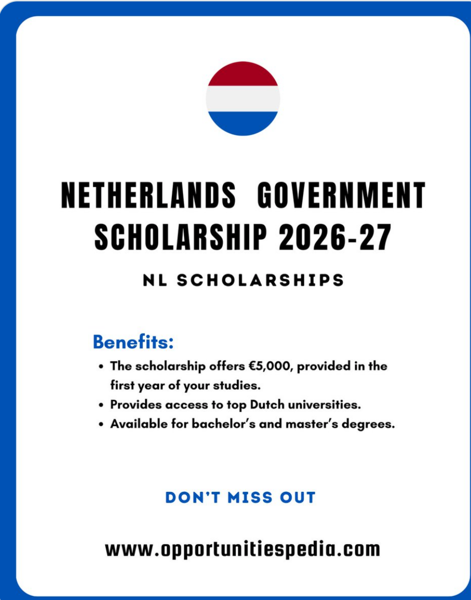 NL Scholarship 2026–2027 | Study in the Netherlands