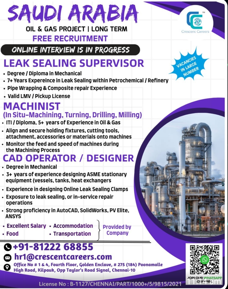 OIL AND GAS LONG TERM PROJECT RECRUITMENT IN PROGRESS