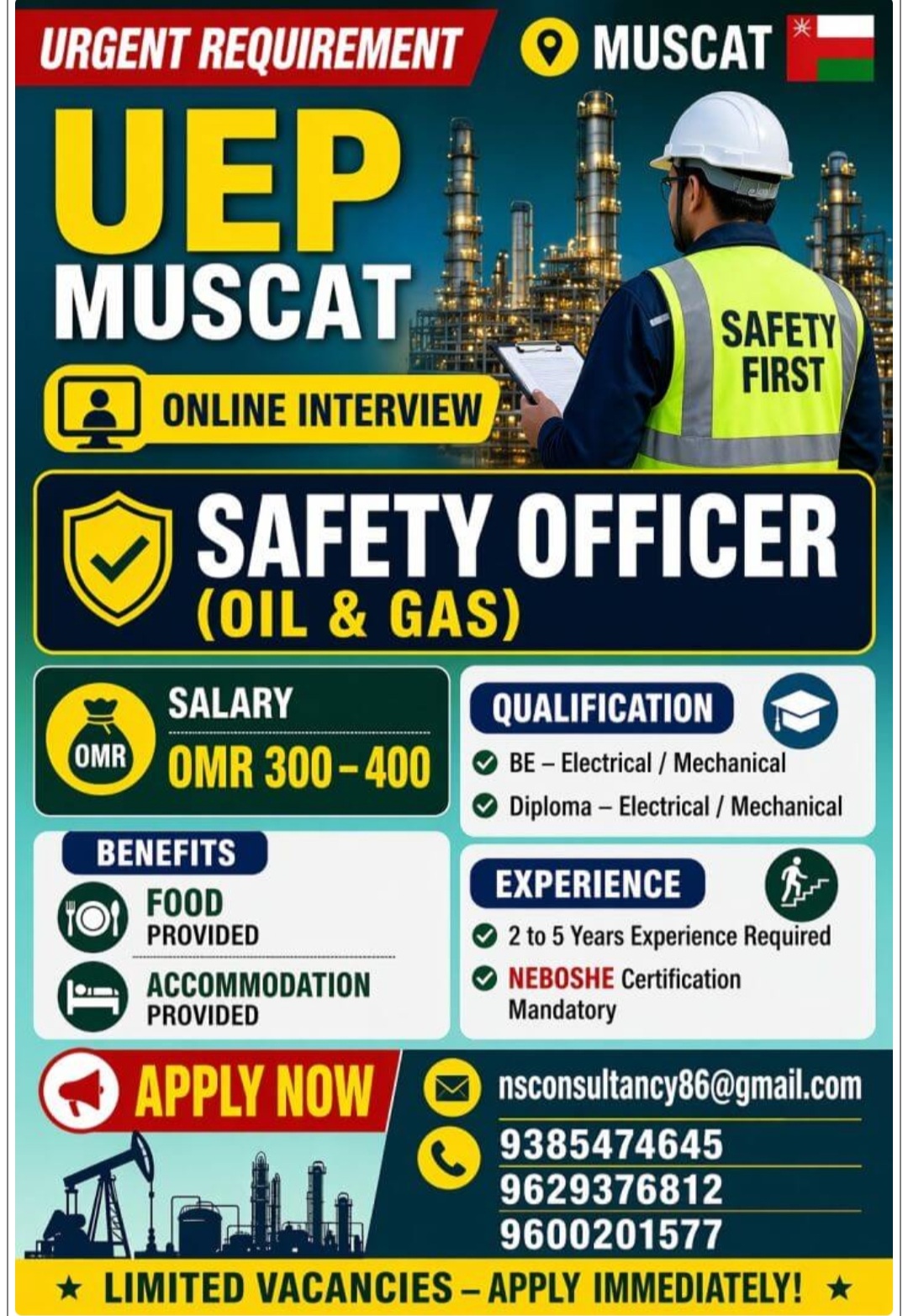 OIL AND GAS PROJECT IS RECRUITING AT MUSCAT