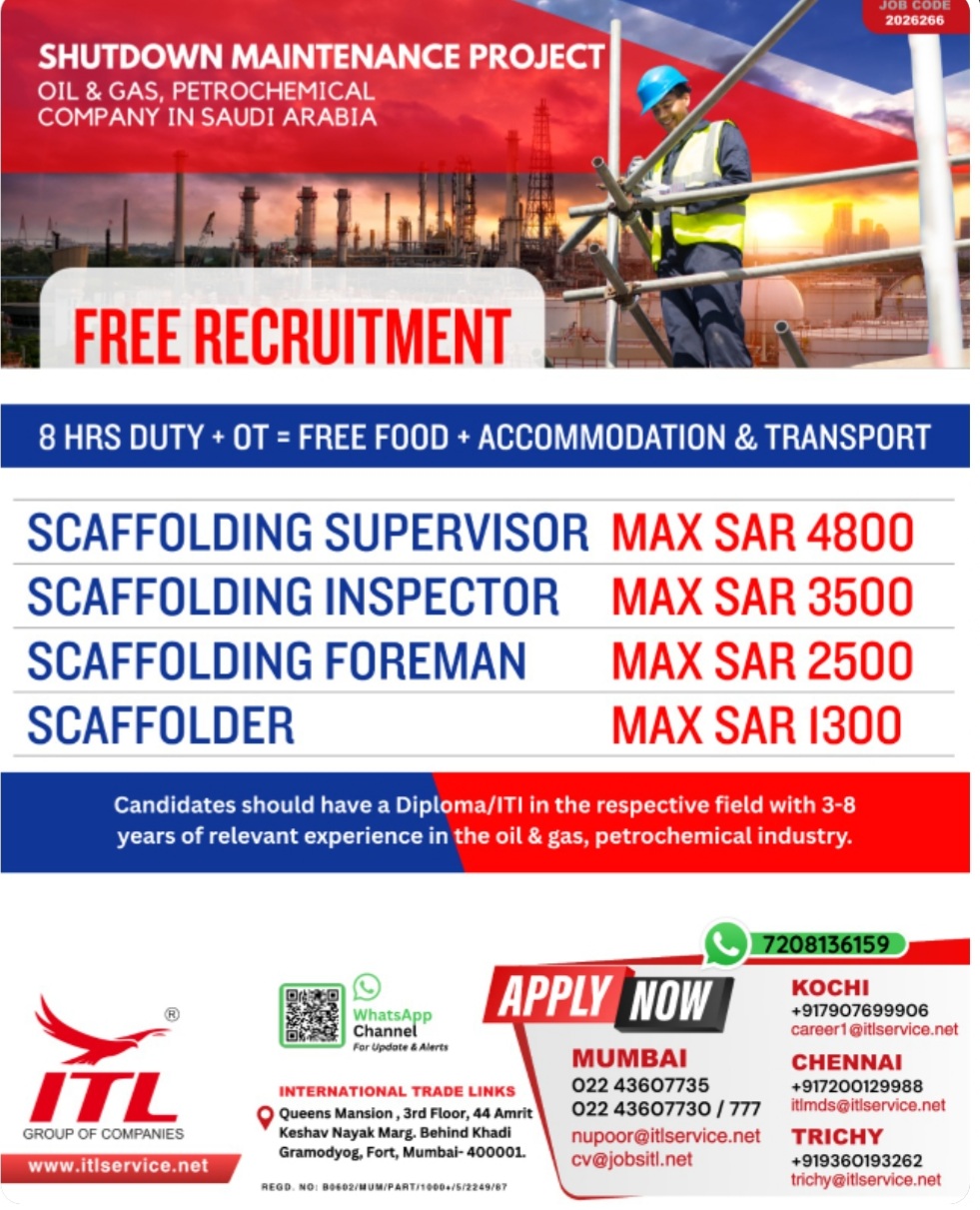 OIL AND GAS PETRO CHEMICAL COMPANY IN SAUDI ARABIA IS HIRING