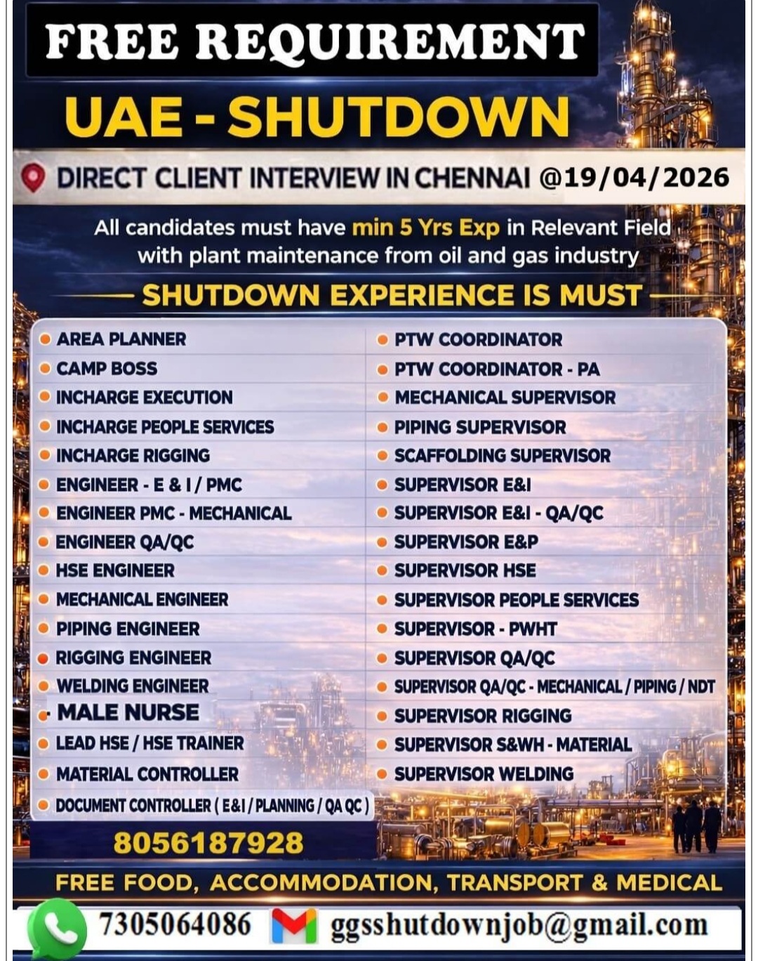 OIL AND GAS SHUTDOWN PROJECT UAE