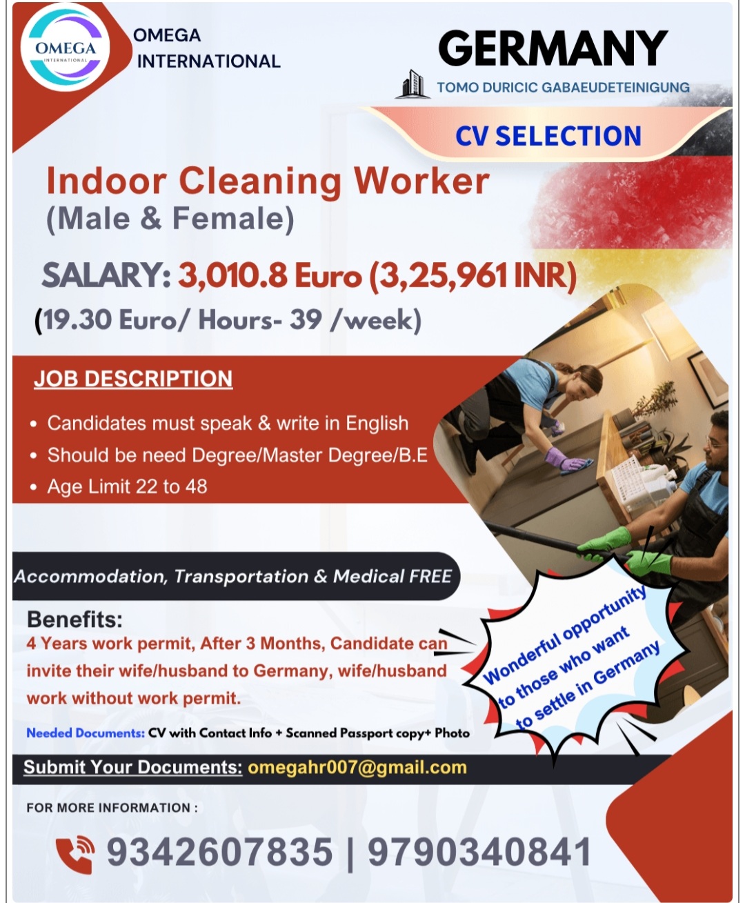 OMEGA INTERNATIONAL IS RECRUITING AT GERMANY