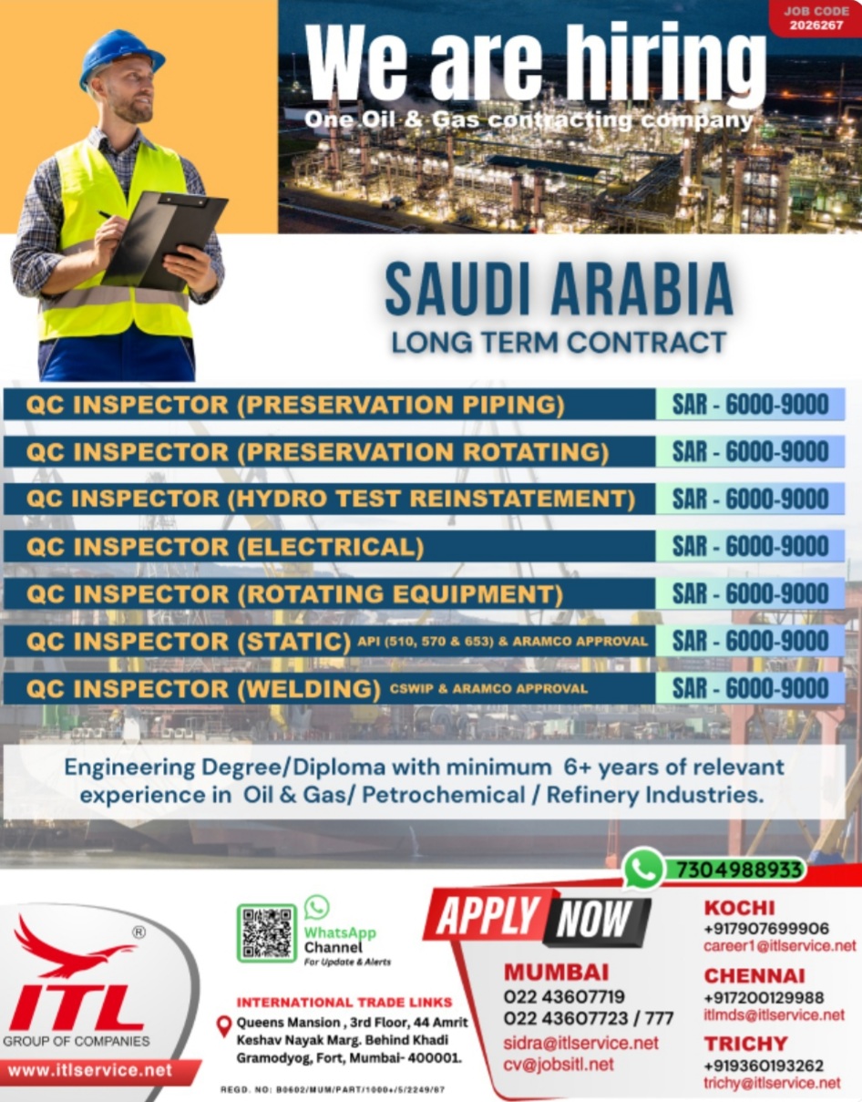 ONE OIL AND GAS CONTRACTING COMPANY IS HIRING