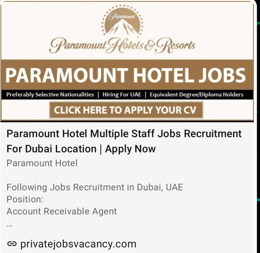 PARAMOUNT HOTEL JOBS