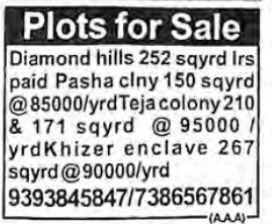 PLOTS FOR SALE