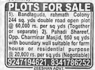 PLOTS FOR SALE