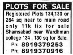 PLOTS FOR SALE