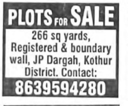 PLOTS FOR SALE