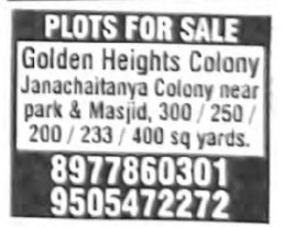 PLOTS FOR SALE