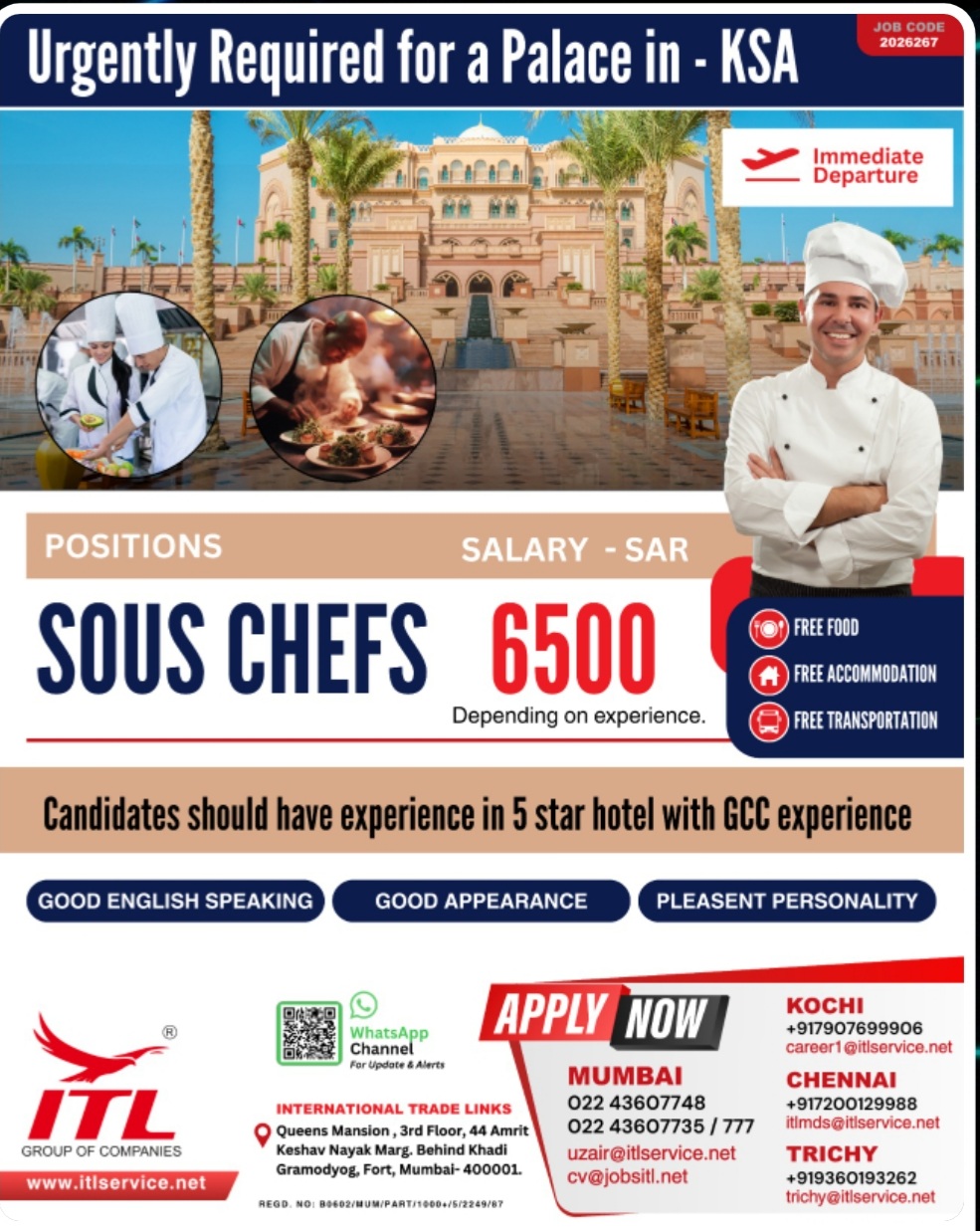 RECRUITMENT FOR A PALACE IN KSA