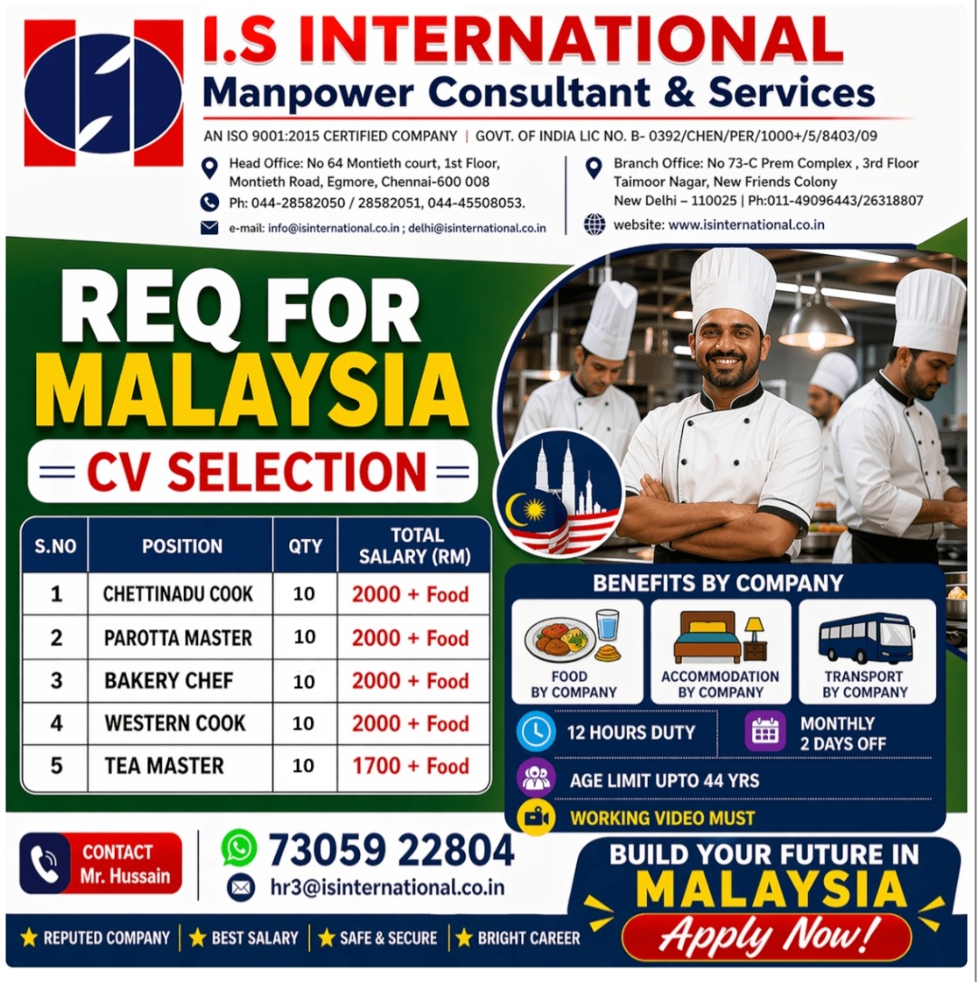 RECRUITMENT FOR MALYSIA