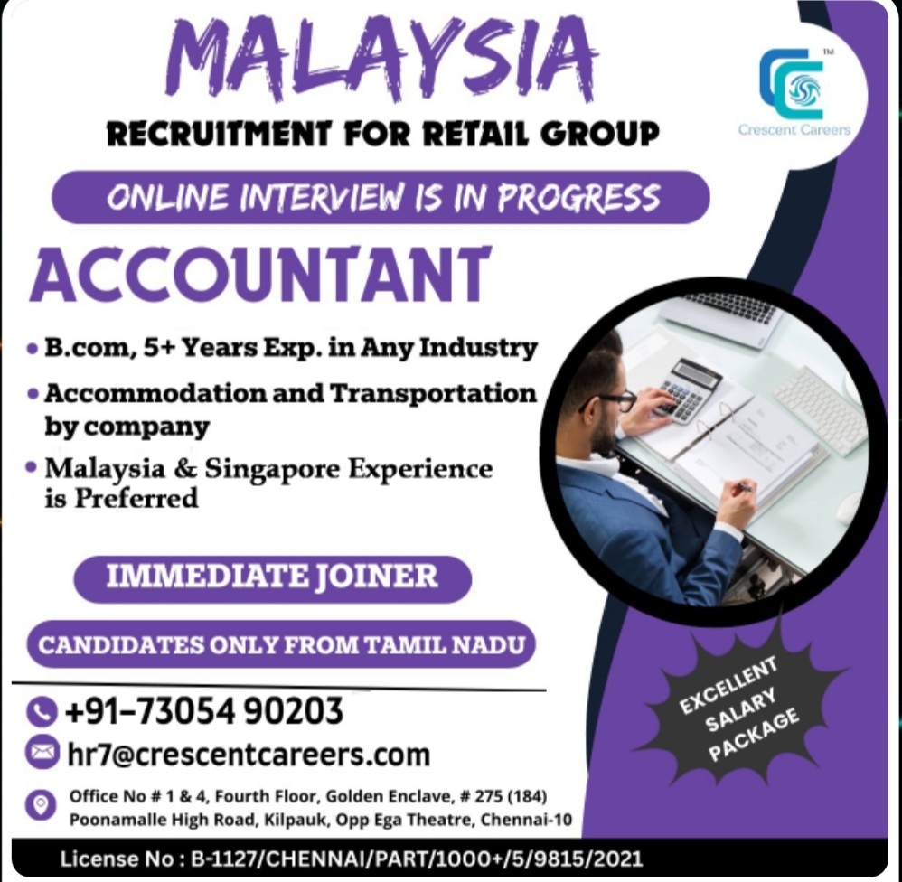 RECRUITMENT FOR RETAIL GROUP IN MALAYSIA