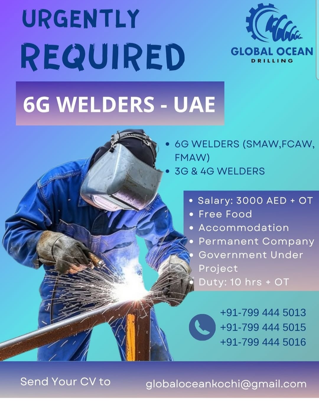 REQUIRED WELDERS