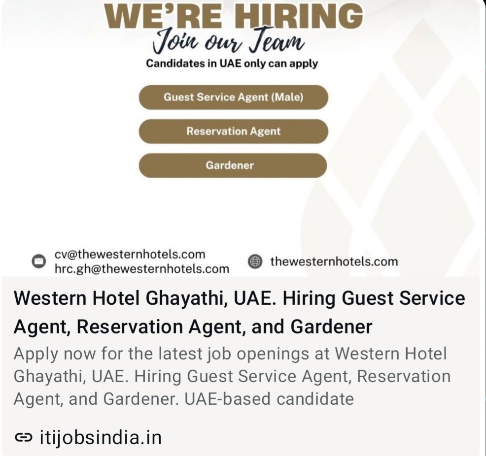 REQUIREMENT FOR GUEST SERVICE AGENT UAE