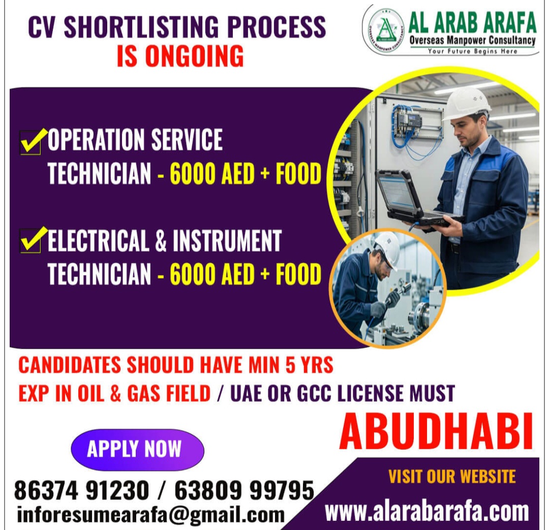 REQUIREMENT FOR OIL AND GAS FIELD ABU DHABI