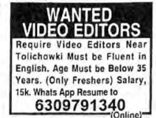 REQUIREMENT FOR VIDEO EDITORS