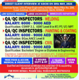 ROBT STONE, ABU DHABI CONDUCTS A CLIENT INTERVIEW AT KOCHI ON 30TH MAY, 2026