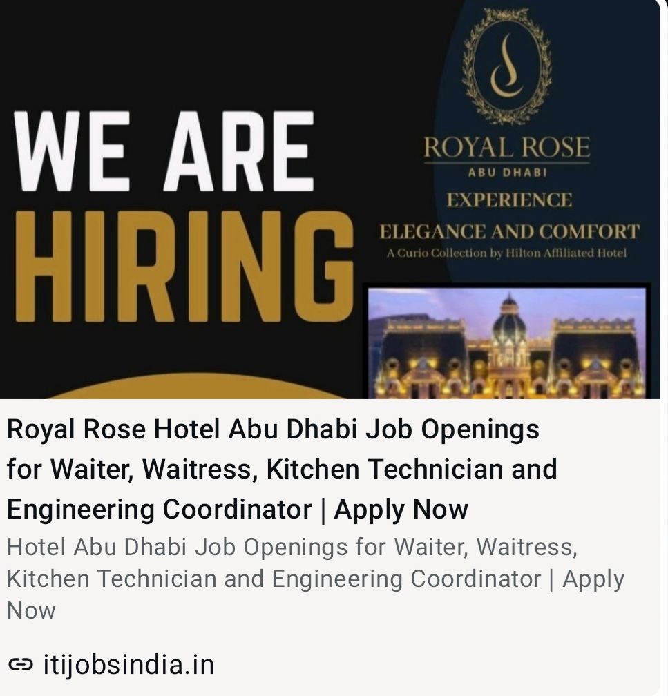ROYAL ROSE HOTEL ABU DHABI JOB OPPORTUNITIES
