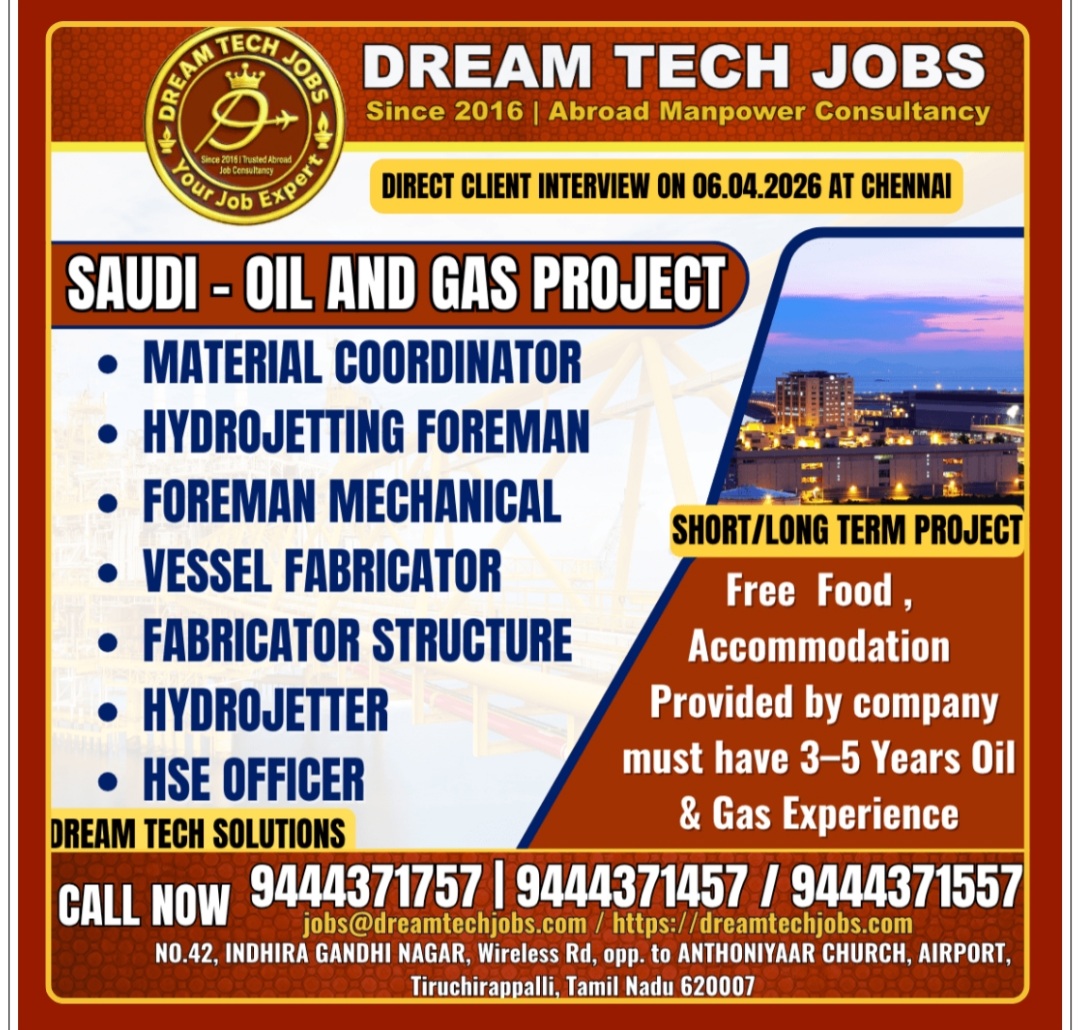 SHORT AND LONG TERM PROJECT IS RECRUITING AT SAUDI ARABIA