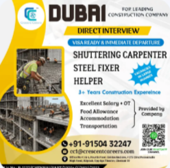 SHUTTERING CARPENTER / STEEL FIXER / HELPER