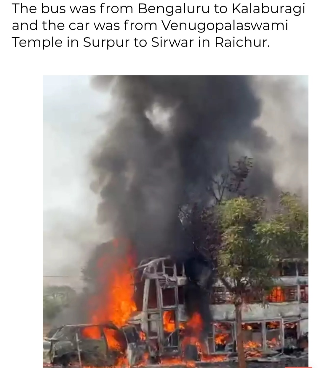 Six Killed, Two Children Critical In Car-Bus Collision In Yadgir