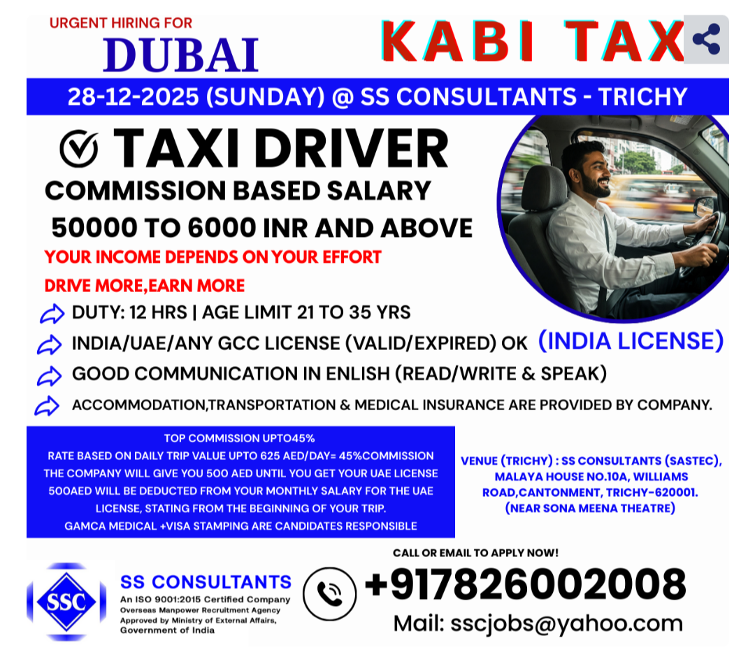 Taxi Driver Jobs in Dubai with Company Accommodation, Transport & Insurance