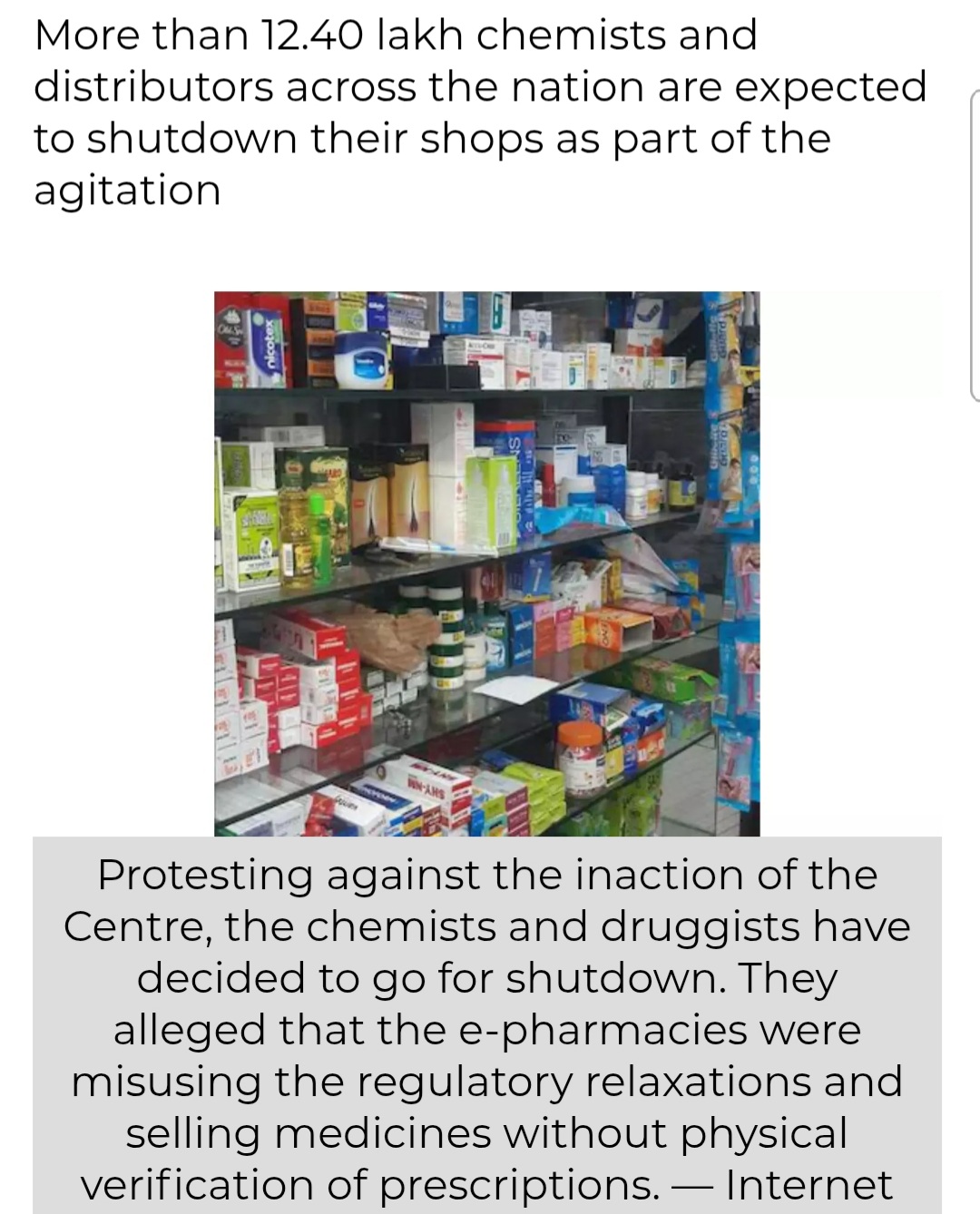 Telangana Chemists To Join Nationwide Protest; Close Shops On May 20