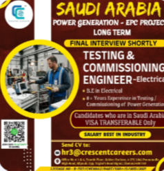 Testing & Commissioning Engineer – Electrical