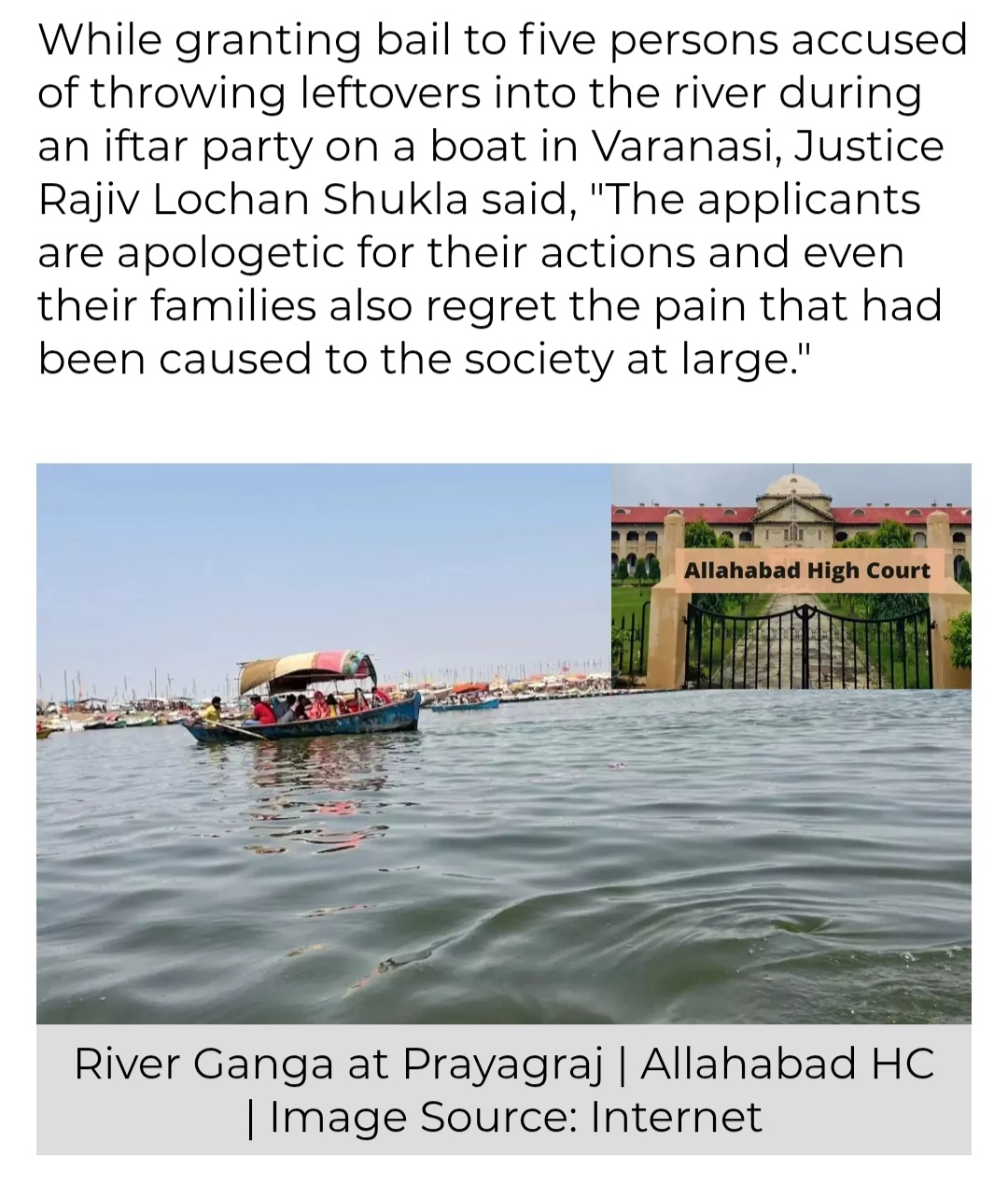 Throwing Non-veg Food Waste In Ganga Could Hurt Religious Sentiments: Allahabad HC