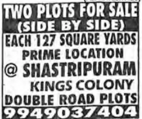 TWO PLOTS FOR SALE