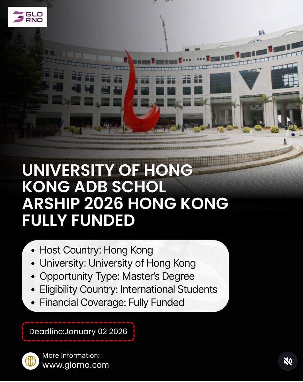 UNIVERSITY OF HONG KONG ADB SCHOL ARSHIP 2026 HONG KONG