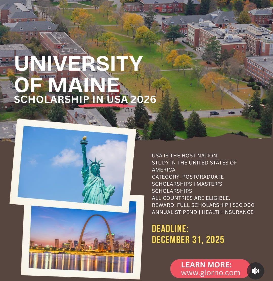 UNIVERSITY OF MAINE SCHOLARSHIP IN USA 2016.