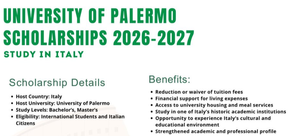 University of Palermo Scholarships 2026–2027 | Study in Italy