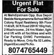 URGENT FLAT FOR SALE AT MEHDIPATNAM