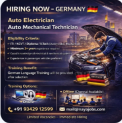 URGENT HIRING – AUTO ELECTRICIAN GERMANY
