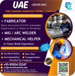 URGENT HIRING FOR UAE (SHARJAH) 🇦🇪