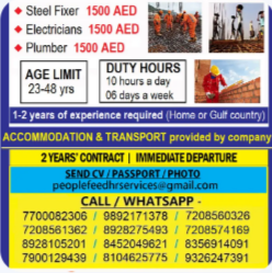 URGENT REQUIREMENT FOR AIO COMPANY ::-:: EMPLOYMENT VISA :: DIRECT SELECTIONS