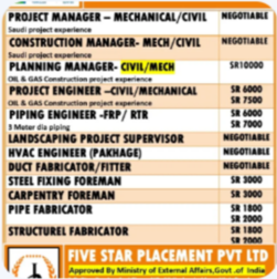 URGENT REQUIREMENT FOR SAUDI ARABIA