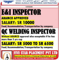 URGENT REQUIREMENT FOR SAUDI ARABIA