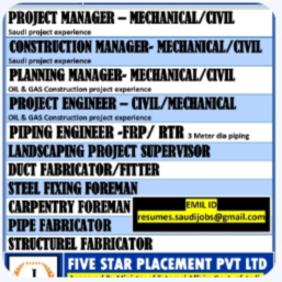 URGENT REQUIREMENT FOR SAUDI ARABIA