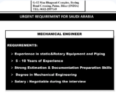 URGENT REQUIREMENT FOR SAUDI ARABIA