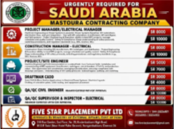 URGENT REQUIREMENT FOR SAUDI ARABIA