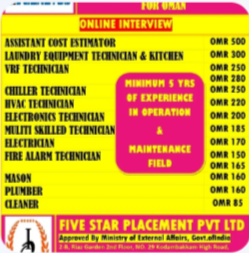 URGENT REQUIREMENTS FOR FACILITY MANAGEMENT MAINTENANCE COMPANY FOR OMAN