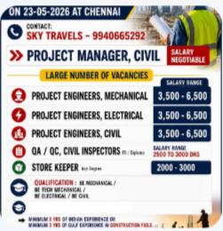 Urgently Required For Leading Company – Dubai.