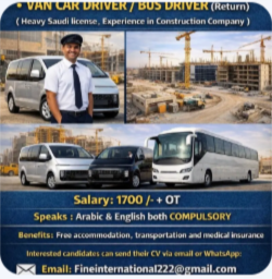 URGENTLY REQUIRED FOR SAUDI ARABIA CONSTRUCTION COMPANY