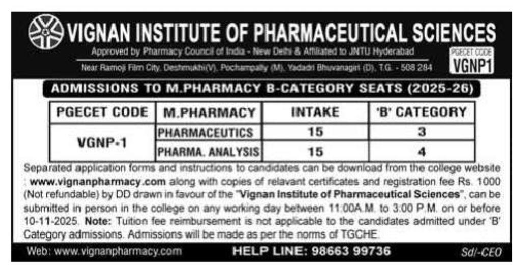 Vignan Institute of pharmaceutical science